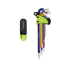 SAKSIAPRO SAE Allen Wrench Set Ball End with T Handle, 9-Piece(1/16"-3/8") Long Arm Hex Key Set for Repair, Assembly