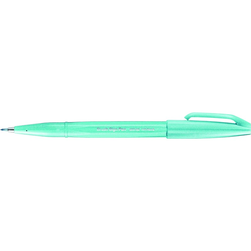 Pentel Brush Sign Pen SES15C-12, Fibre-Tip Pen, Brush-Like Tip, pastel