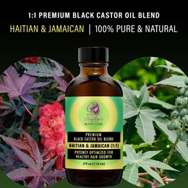 Doyley's Premium Haitian and Jamaican Black Castor Oil Blend 4oz | Strengthening Hair Growth Oil, Deeply Nourishing and Moisturizing for the Skin and Scalp | Hexane Free