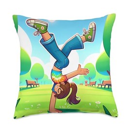 Poise & Power: The Handstand Artistry Throw Pillow