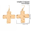 14K Gold Big Cross Dangle Earrings for Women Dainty Large