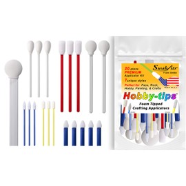 Swab-its Hobby-Tips™ 20-Piece Premium Applicator Kit Foam Tipped Crafting Applicators - Face, Rock, Hobby, Painting, Crafts - Made in The USA