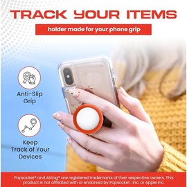 Holder Cover Accessory for AirTag for PopSocket Grip Socket - Easily Track Non Connected Devices - E-Readers - Remotes - (Purple)