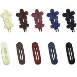 10Pcs Flat Hair Clips, Matte Flower Claw Clips, Non-slip Hair Clips for Thin Thick Hair, French Hair Barrettes Strong Hold Clips, Hair Clamps Accessories for Women, Girl