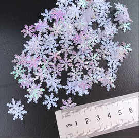 Pack of 900 Snowflake Confetti, Christmas Snowflake Table Confetti White Blue Pink Snowflake Confetti Decorations for Christmas, Wedding, Birthday, Winter Party Decoration