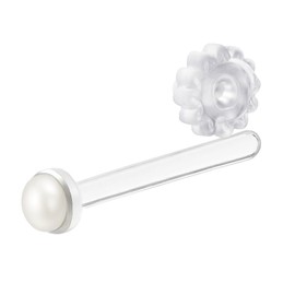 stelino Women's Tempered Glass Earrings with Jewel Stones, Binaural Piercer, Cartilage, Navel, 1 Pair Keep, Catch, Hypoallergenic, Glass, Rhinestone