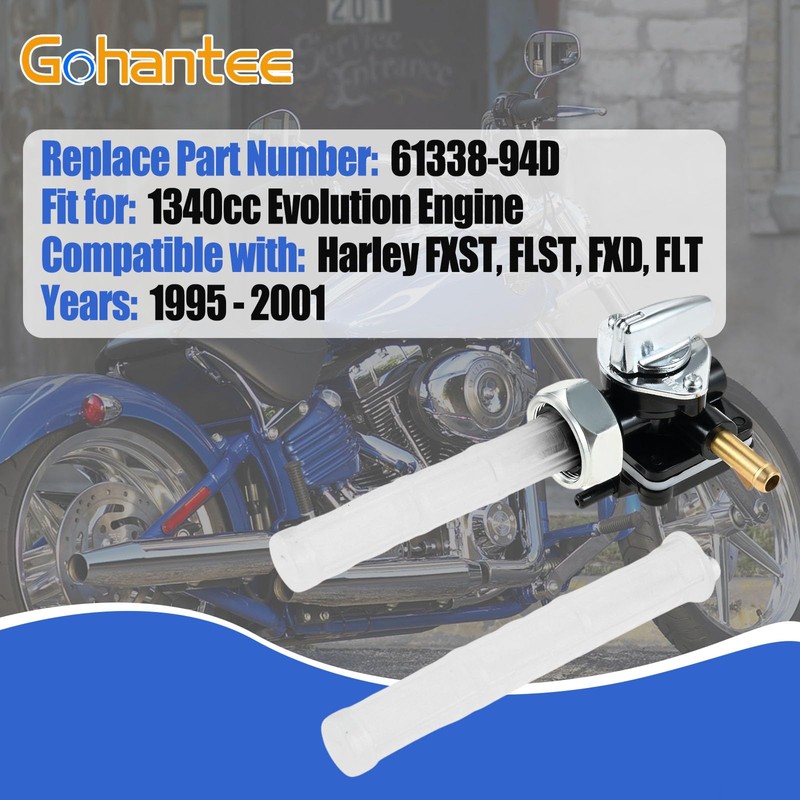 Fuel Valve Petcock with Male Thread Replacement for Harley