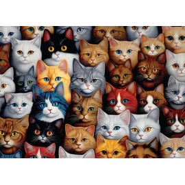 Pugsley Puzzles Cascading Cats 1000 Piece Jigsaw Puzzle for Adults, 27.6” x 19.7” (Cat...