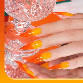 RARJSM Color Changing Gel Nail Polish Orange to Yellow 15ML Mood Changing Gel Nail Polish Soak off UV Temperature Change Gel Polish for Nail Art Manicure Salon DIY at Home