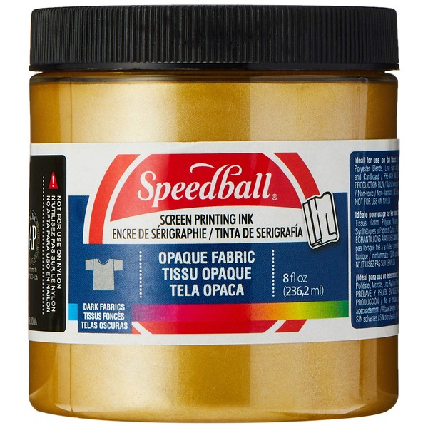 Opaque Fabric Screen Printing Ink Colour: Gold, Size: 8 oz