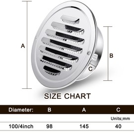 Zonon 24 Pcs Stainless Steel Soffit Vents 4 Inch Round Dryer Vent Cover with Mesh Screen for Home Outdoor Bathroom Wall Ceiling Outside Exterior Exhaust (Silver)