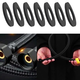 The Lord of the Tools 2pcs 3/4 inch Washing Machine Nitrile Rubber Washer Dishwasher Flat Washers Round Spacer Washers for Cold Water Inlet Hose 3/4 inch Black