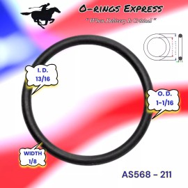 LIBERTY SEALS 2-211   13/16" ID  X  1-1/16" OD  X  1/8" W 70 Buna O-Ring (10 Pack+ LUBE TUBE)