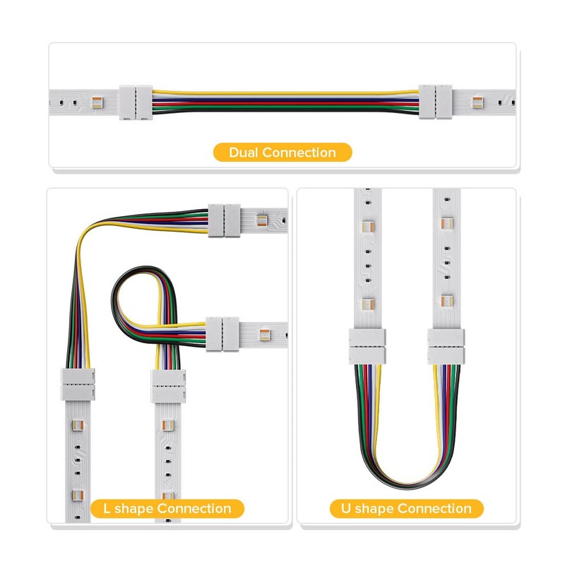 BTF-LIGHTING 5PCS 6Pin 12mm Wide Dual End with 15cm Long