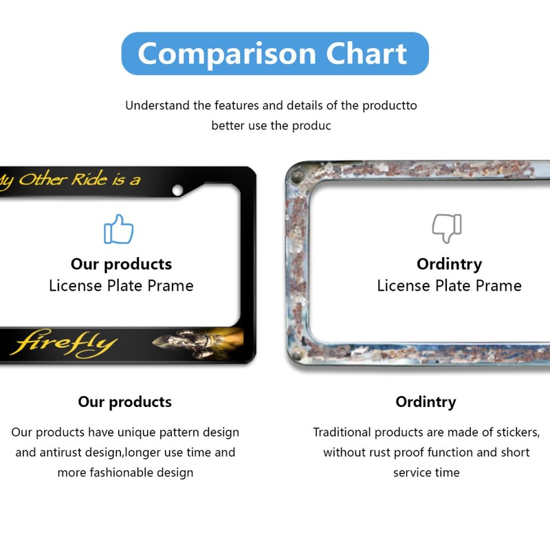 My Other Ride is a Firefly Custom Black License Plate