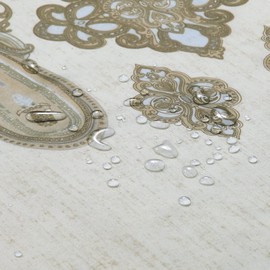 BESTRIPES Long Fabric Shower Curtain, Beige and Tan Ombre Boho Paisley Damask Print Shower Curtains for Bathroom, Waterproof Bathroom Curtains, 72" W x 78" H