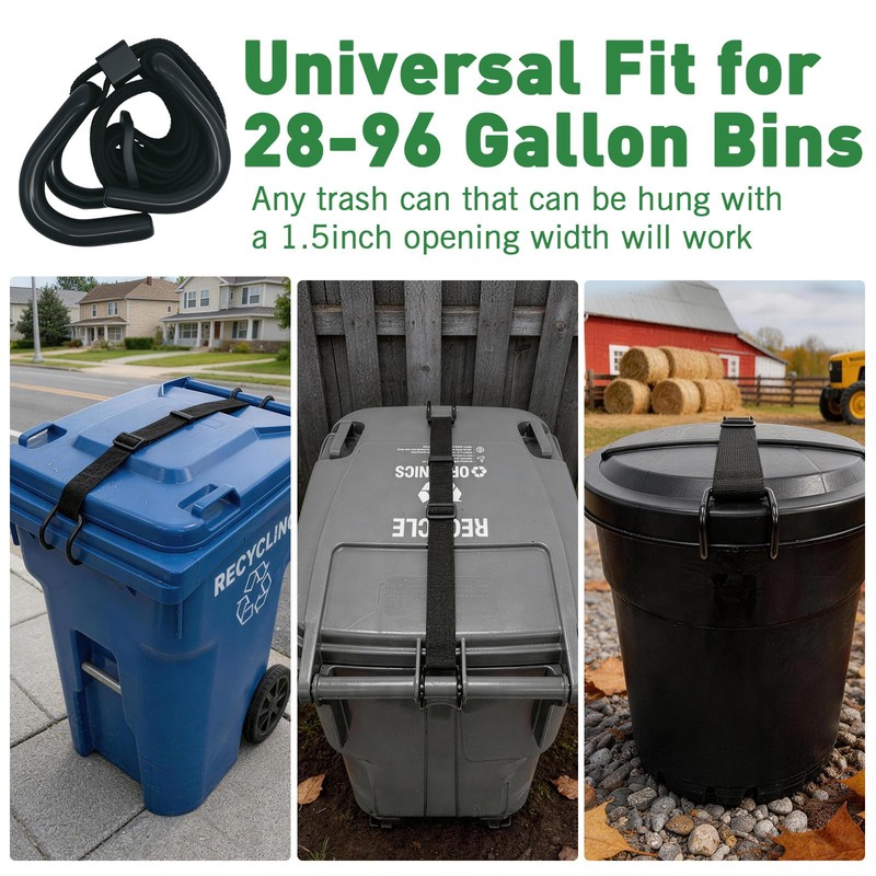ANKS Heavy Duty Bear & Raccoon Proof Trash Can Lock