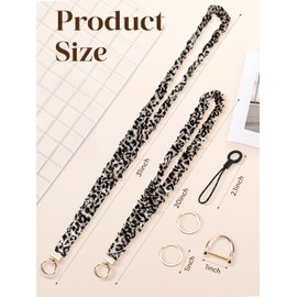 Stretchy Scrunchie Lanyard for ID Badges & Keys, Teacher Neck Lanyard with Retractable Keychain – Cute & Durable for Women (Cow Print)