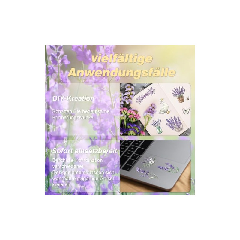 Lavender Motif Transfer Stickers for Stylish DIY Decor