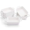 Foraineam 6 Pieces Bakeware Set, White Porcelain Souffle Dishes Creme