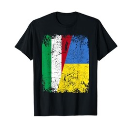 UCRAINA ITALIA Bandiera Amicizia Uomini Donne Bambini Maglietta