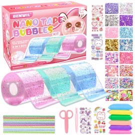 Nano Tape Bubble Kit for Kids, Squishy Making Maker Kit, Nano Tape Bubbles Toys for Girls, Step by Step Guide for Beginner