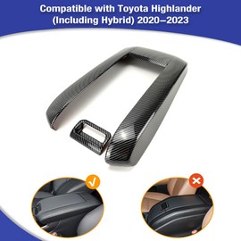 LIHAIPAI Armrest Cover Highlander Accessories Compatible with Toyota Highlander 2020 2021 2022 2023 - Scratch Proof Center Console Trim Protector, Glossy Carbon Fiber Style Arm Rest Cover Kit