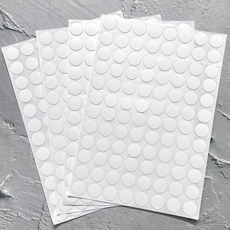 384 Pcs White PVC Screw Hole Stickers, 15mm, Indoor, Round,