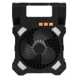 Happybuy 8" Solar Powered Fan with LED Light - 20,000mAh Rechargeable Battery, 5-Speed Quiet Operation & Timer, 7W Foldable Solar Panel for Camping, Worksites, and Indoor Use