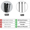 Harrier 8-inch Reusable UV Resistant Nylon Cable Zip Ties, Black,