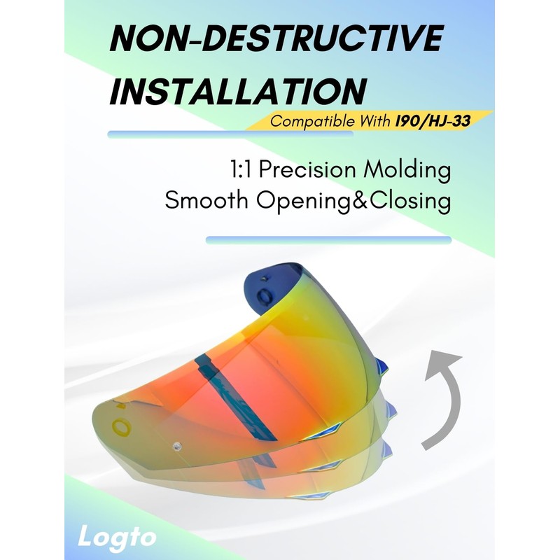 Logto Compatible With HJC i90 Helmet Visor Replacement HJ 33