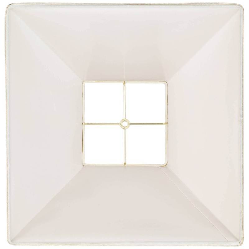 Set of 2 Tapered Square Lamp Shades Beige Large 7"