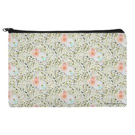 GRAPHICS & MORE Watercolor Flower Garden Pattern Pencil Pen Organizer Zipper Pouch Case
