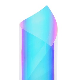 XIMINZ Blue Chameleon Window Film Holographic Decorative Rainbow Color One Way Mirror Daytime Privacy Protection Window Tint Film, 29.5'' x 118.11'' (Blue Chameleon, 29.5 x 118.11 Inch)