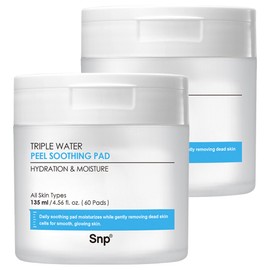 S&P Triple Water Peel Soothing Pad, 60 sheets, 2 pieces / 에스엔피 트리플 워터 필 수딩 패드, 60매입, 2개