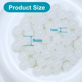 Jabrand 145pcs Glass Beads, 8mm Glass Beads for Barcelet and Jewelry Making DIY Crafts (White)