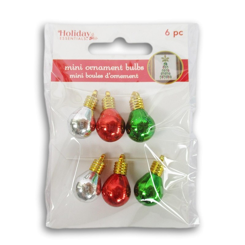 Mini Ornament Christmas Classic Bulbs - Tiny Tree Decorations- 6