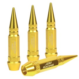 4Pcs 60mm Height Spiked Style Aluminum Wheel/Tire/Rim Air Port Dust Cover Valve Stem Cap,Gold