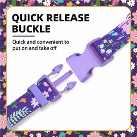 PUPTECK Cute Floral Dog Collar, Soft Cloth Fabric Dog Collars for Small Medium Large Dogs, Adjustable Puppy Collar with Pendant for Male Female Boys Girls Accessories