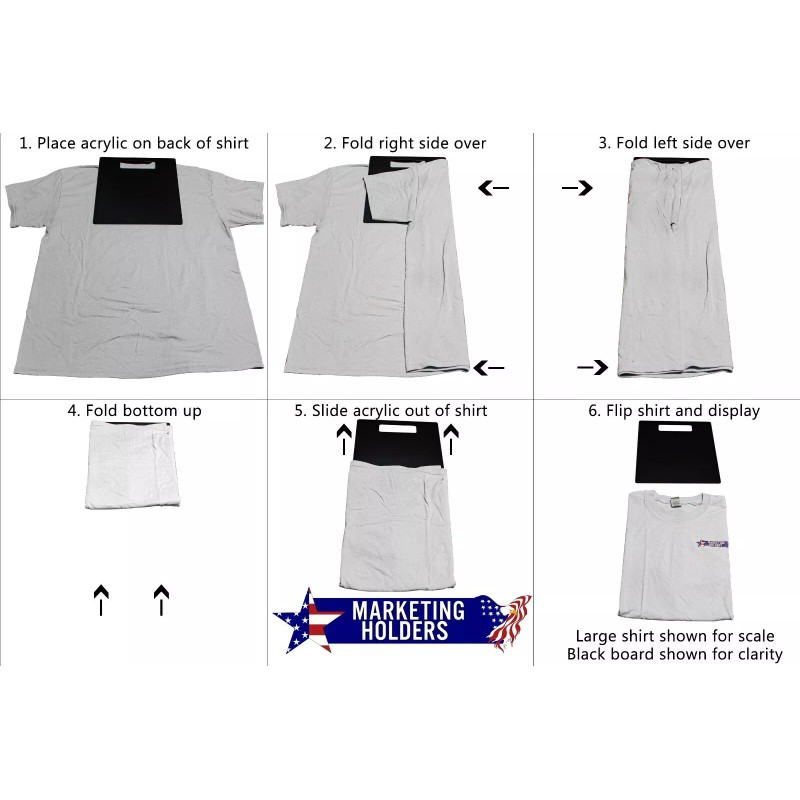 Marketing Holders Shirt Folding Boards Red Acrylic 10"W x 12"H
