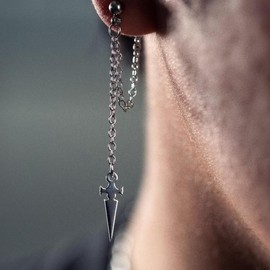 Judgement Chain Earrings - HxH Kurapika Inspired Anime Hunter x Hunter Hypoallergenic Stainless Steel Earrings Cosplay Gift For Anime Manga Lover - Earrings: Single Earring