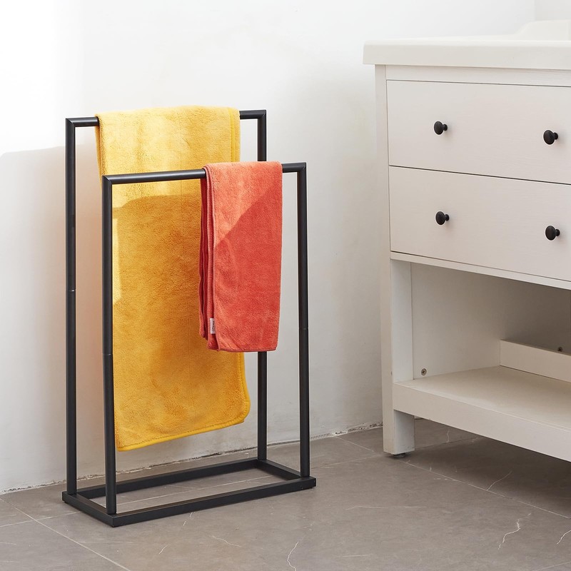 Free Standing Towel Rack, 2 Tier Towel Racks for Bathroom