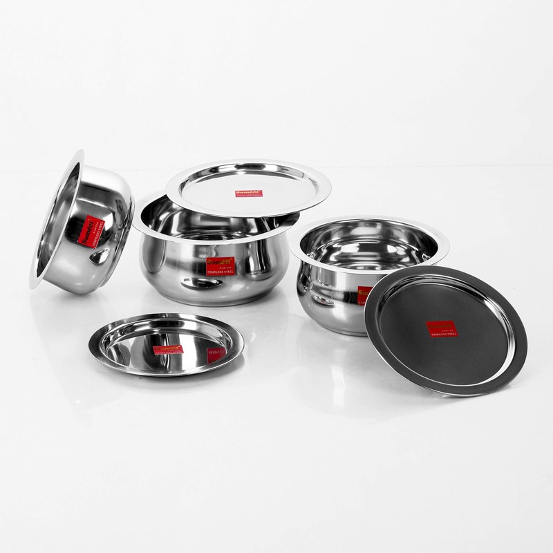 Sumeet Stainless Steel Cookware Set With Lid, 2.6, 3.3 L,