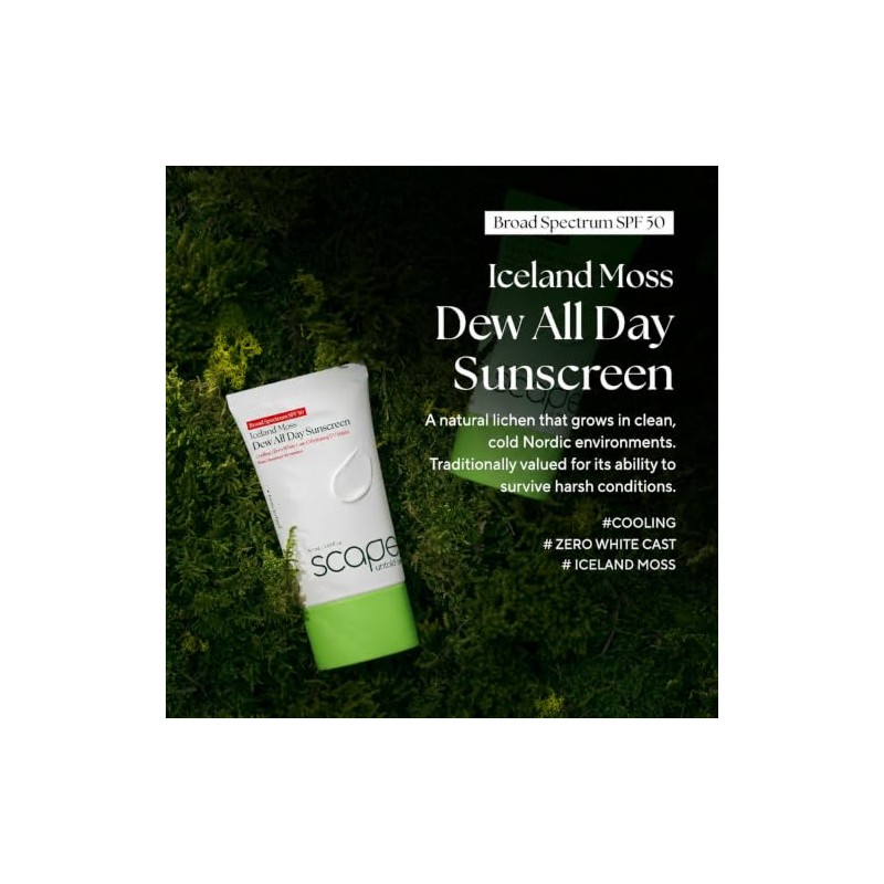 Iceland Moss Dew Protector Solar Spf Textura Coreano Ligero Aireado