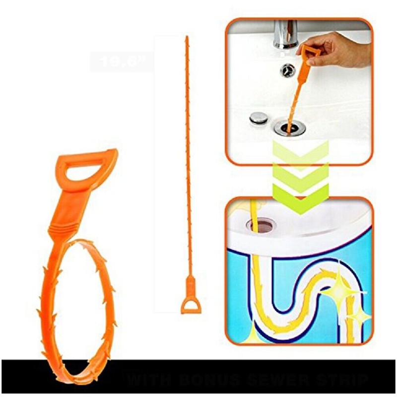 TIKA 6Pcs 25 Inch Hair Drain Cleaner Tool Set -Snake
