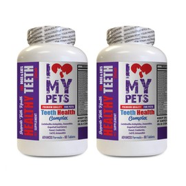 I LOVE MY PETS LLC Dog Gum healt - PET Teeth Health Complex - Dogs and Cats - Premium Care - Dog Mineral Supplement - 2 Bottle (120 Treats)