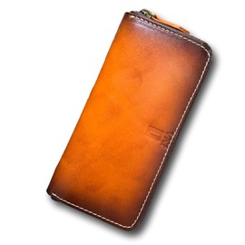 [IMA] [IMA] Tramunt Italian Leather Genuine Leather Wallet, Men's, Long Wallet, Popular, Round Zipper, Brown, Brown