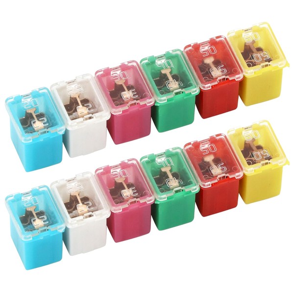 QWORK® 12 pcs Automotive Low Profile Case Jcase Fuse for
