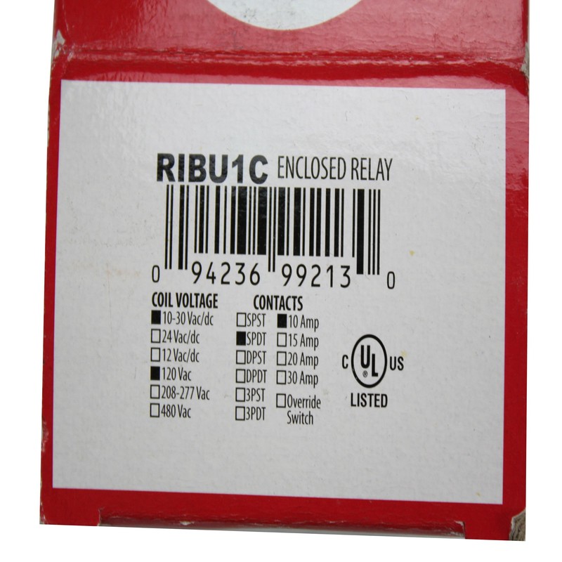 Functional Devices RIBU1C Enclosed Pilot Relay, 10 Amp Spdt with