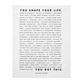 You Shape Your Life - Motivational Wall Art, This Modern Typographic Style Wall Print Is For Home Decor, Office Decor, School Decor, Dorm Decor. Great For Motivation & Inspiration! Unframed - 11x14